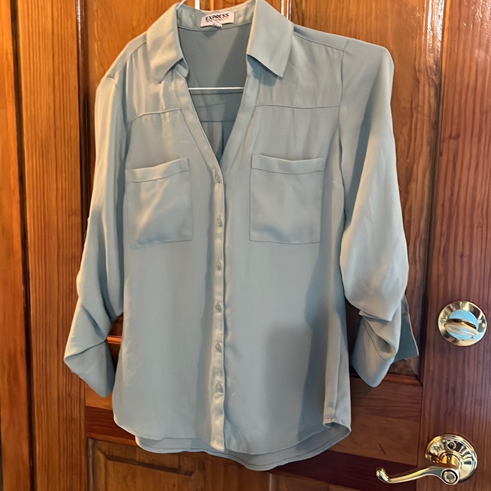 Express Green Blouse Size Xs